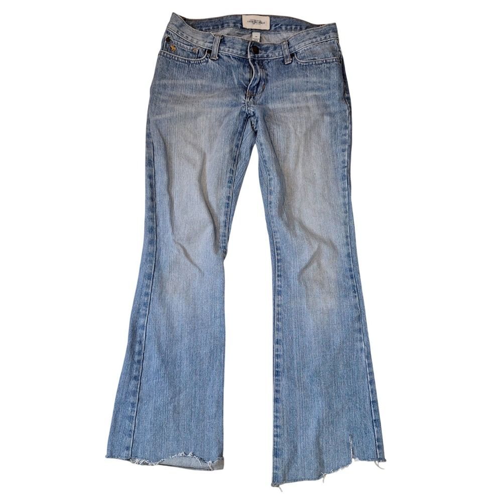 Abercrombie Fitch Womens Jeans 2R Light Wash Bootcut Raw Hem Denim